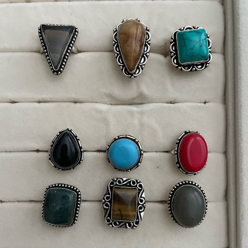 Silver Plated Ring Lot - image 1